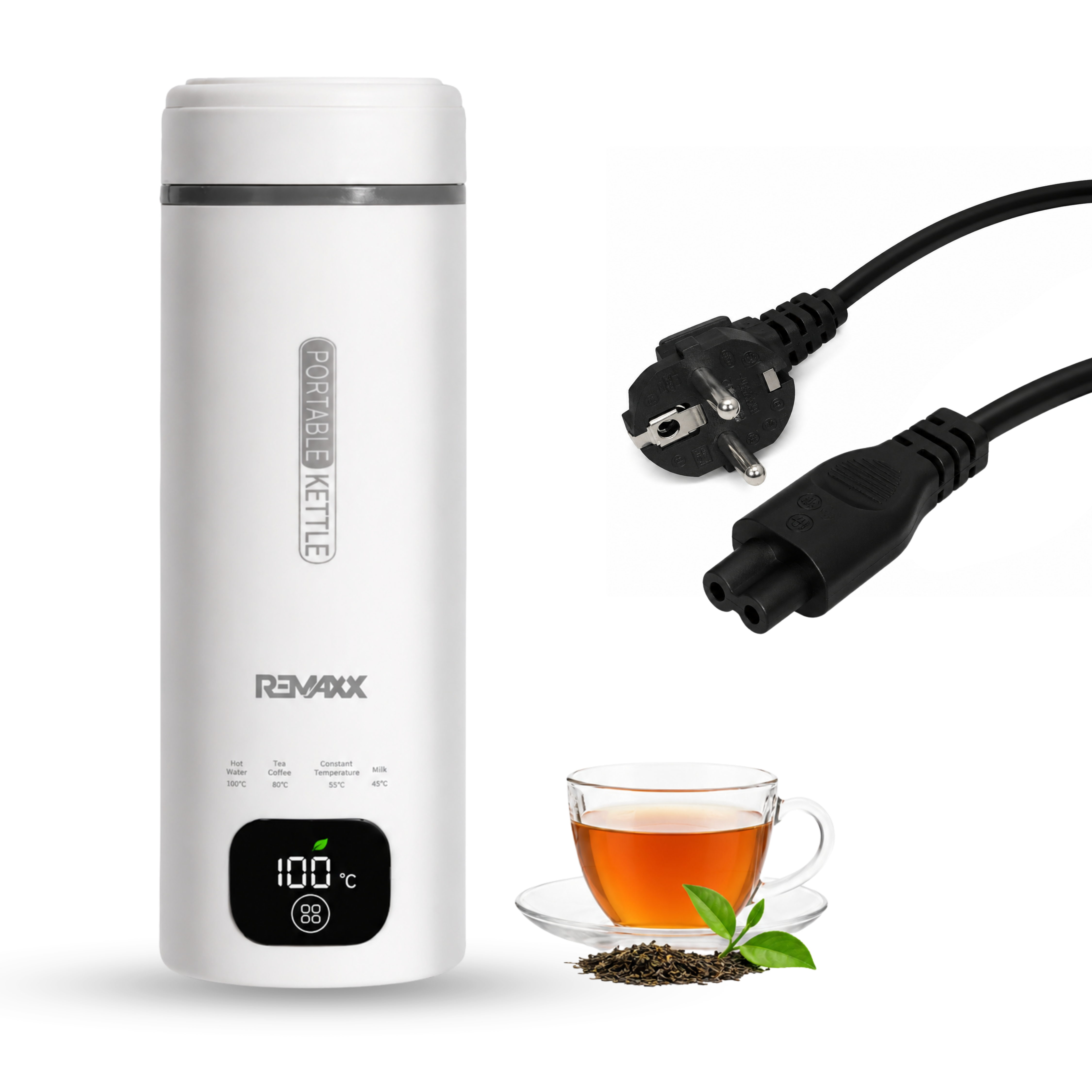 Remaxx Thermo X 2.0 Portable Electric Kettle 500ml | Quick Boil | Auto Shut-off | Multi-level temperature control | Stay Warm Function | Auto Shut Off & Dry Boil Protection | Kettle for Office & Home