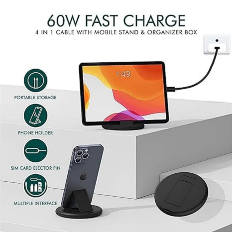 All-in-One 60W USB Fast Charging Travel Data Cable Set