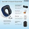 REMAXX Memory Foam Travel Neck Pillow with Bag Tag (Blue)