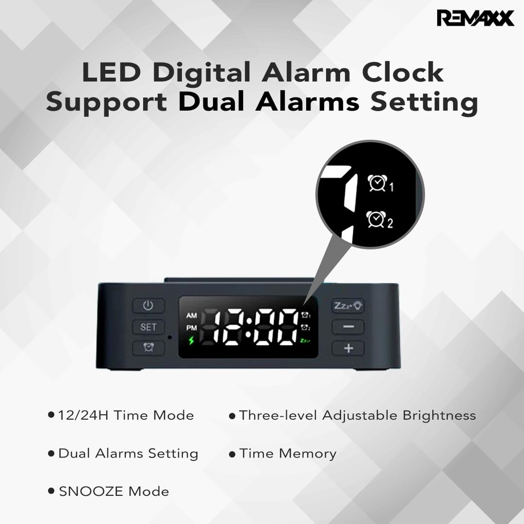 REMAXX Digital Alarm Clock i-square