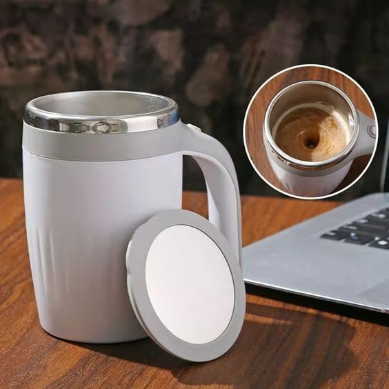 REMAXX Silver Automatic Magnetic Self Stirring Coffee Mug