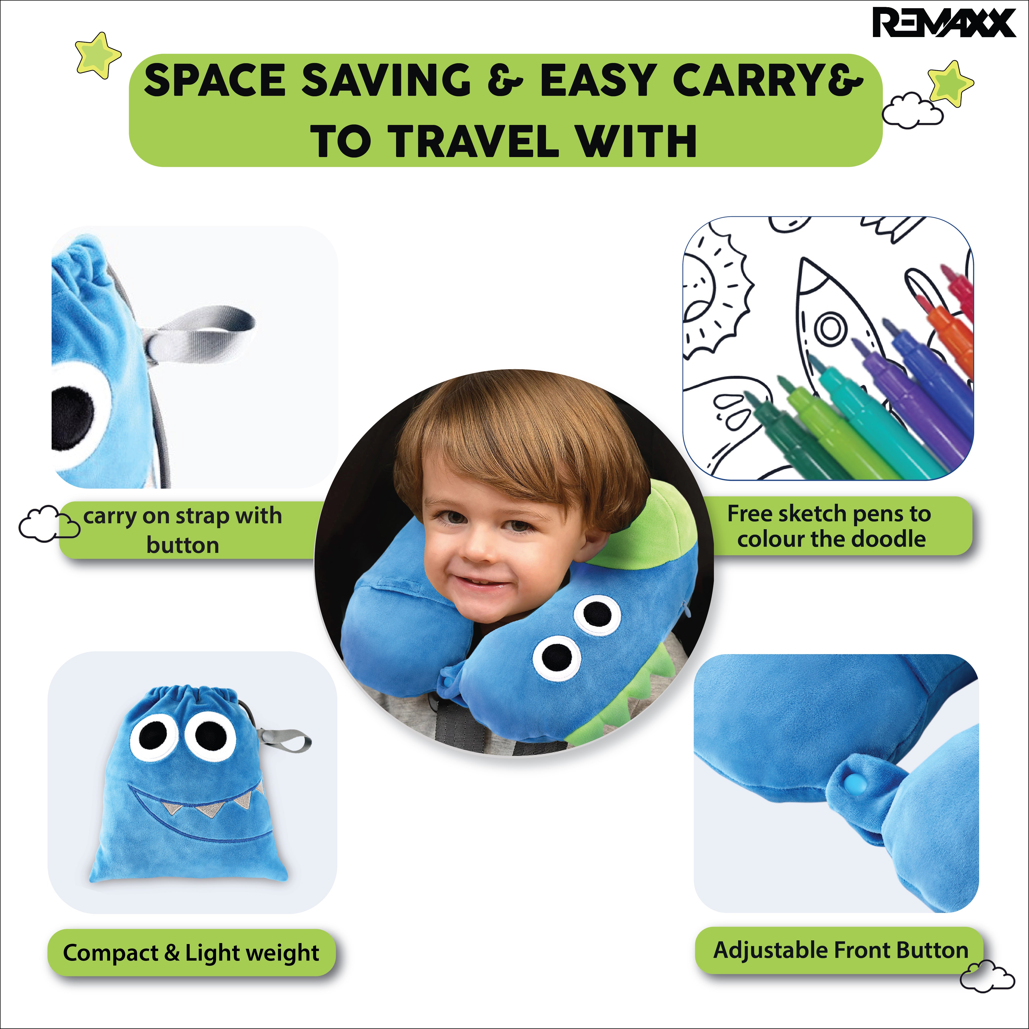 REMAXX Kids Travel Neck Pillow