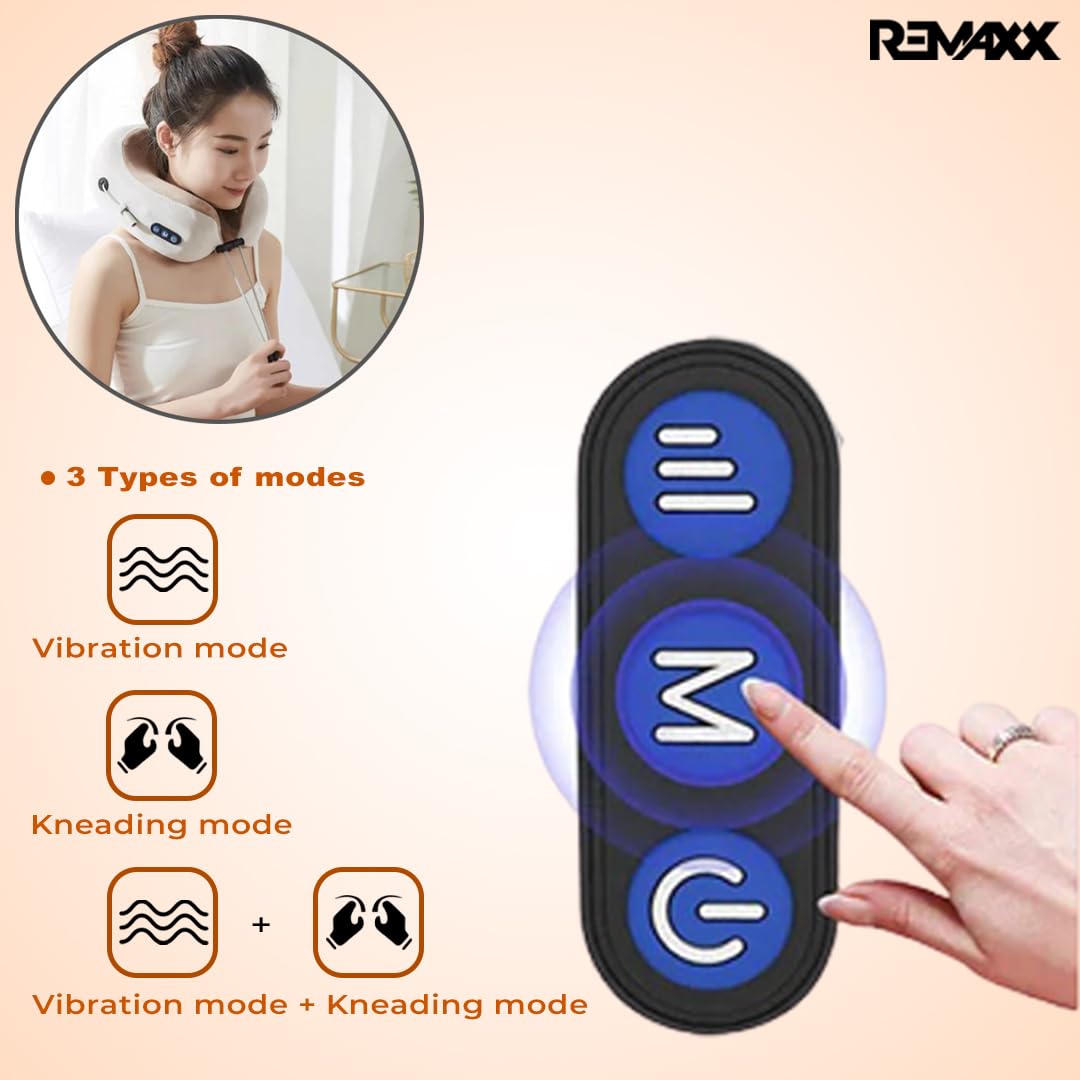 REMAXX Rechargeble U-Shaped Travel Neck Massage Pillow