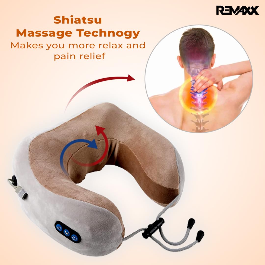 REMAXX Rechargeble U-Shaped Travel Neck Massage Pillow