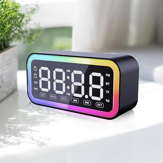 REMAXX Edge Alarm Clock with AI Enabled Voice Control LED Design Clock Display