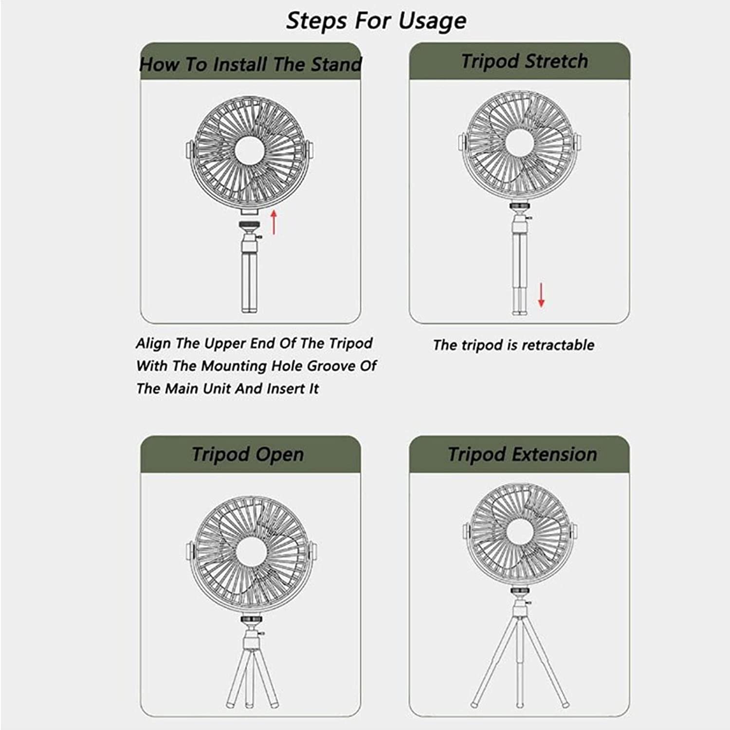 REMAXX 2 in 1 Portable Table Fan (tripod fan)