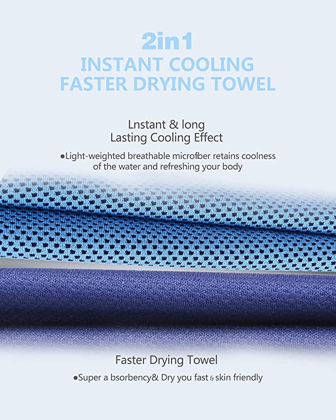 REMAXX Microfiber Instant Cooling Towel (Light Blue)