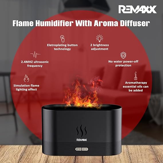 REMAXX Flame Humidifier with Aroma Diffuser 180ml