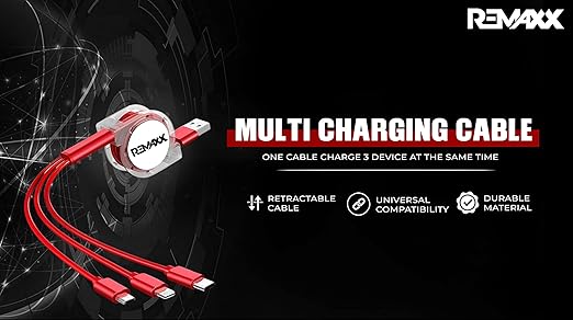 REMAXX 3 in 1 Retractable USB Charging