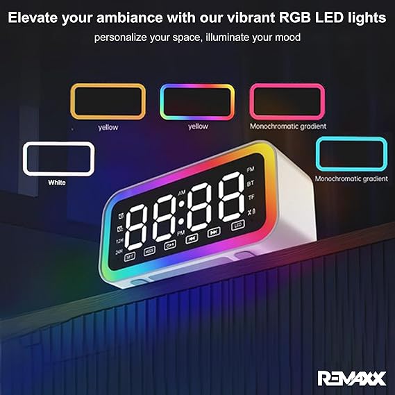 REMAXX Edge Alarm Clock with AI Enabled Voice Control LED Design Clock Display