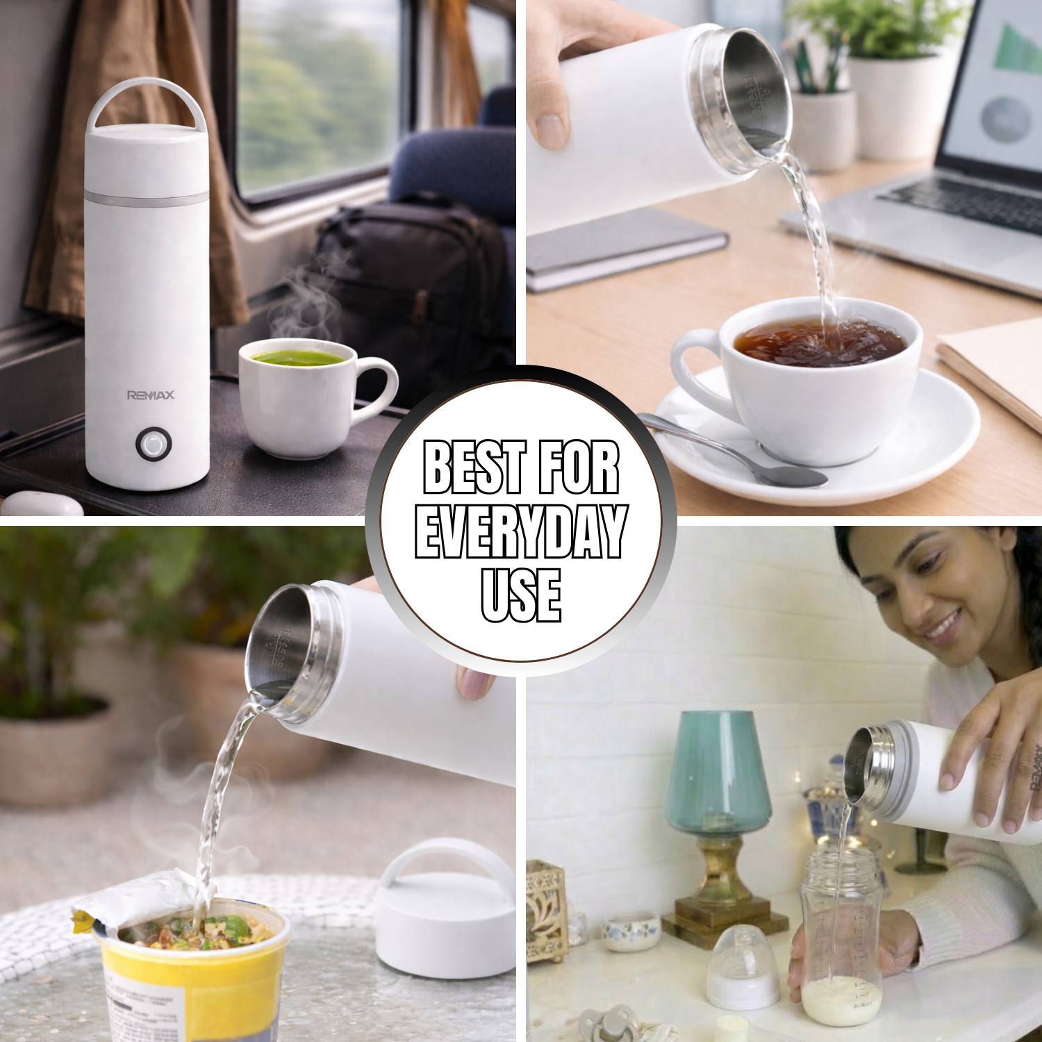 Remaxx Thermo X 400ML Electric Kettle | 304 Food Grade Stainless Steel | Quick Boil Technology | 300W | Auto Shut-Off | Leak Proof | Cool Touch Body | Ideal for Office, Travel & Home (Portable)